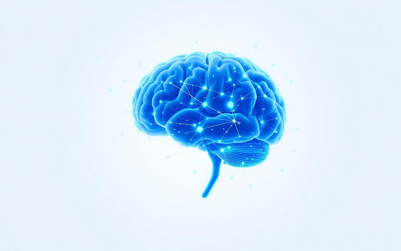 Illustration of active neural pathways in the brain