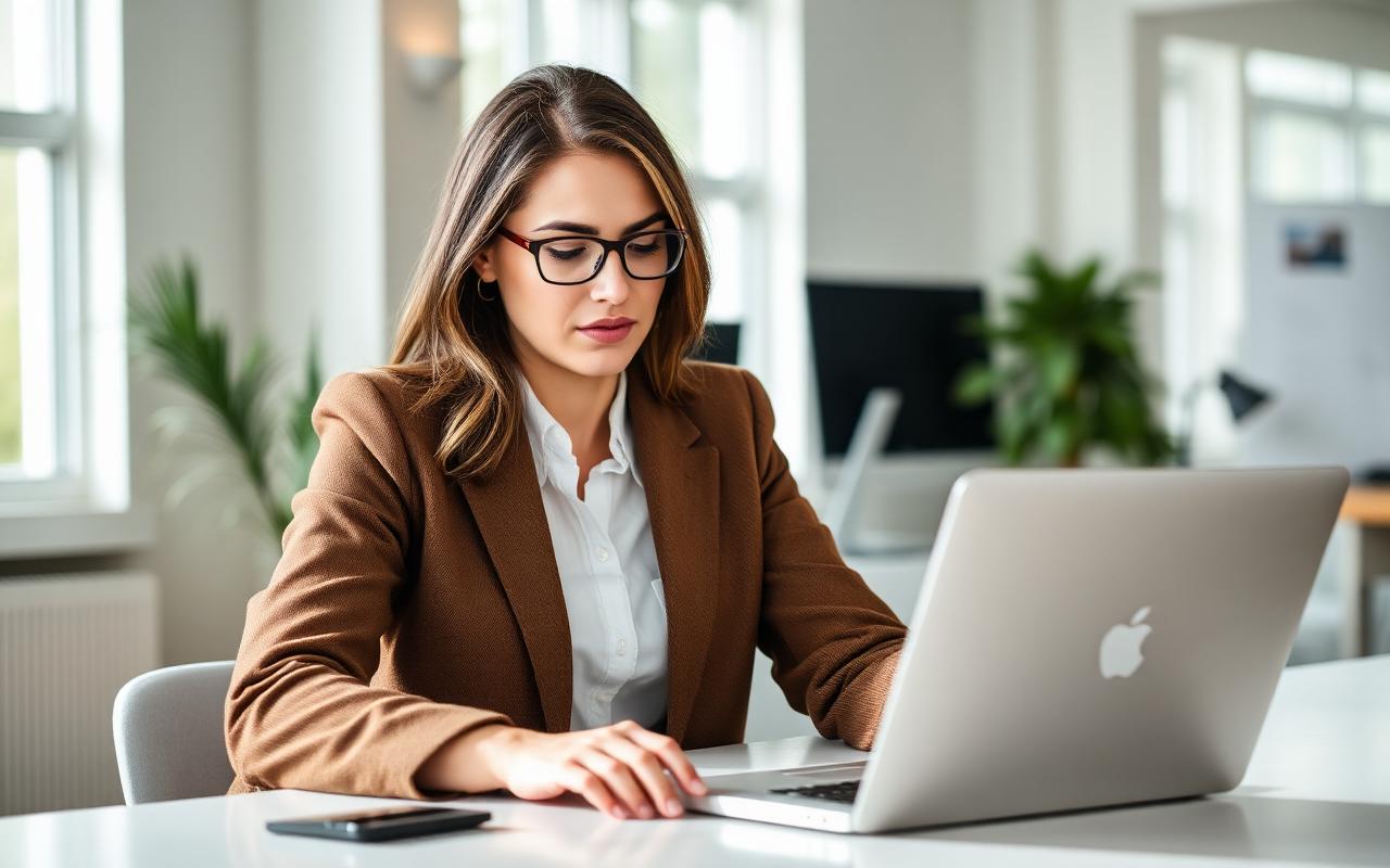 Focused professional working with mental clarity